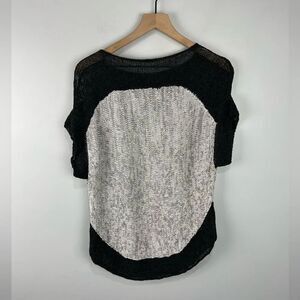 Curio New York Knit Colorblock Grey Blouse S/M